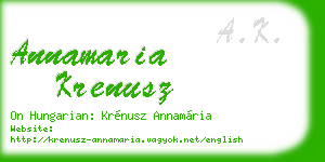 annamaria krenusz business card